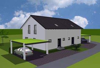 Projektiertes Doppelhaus