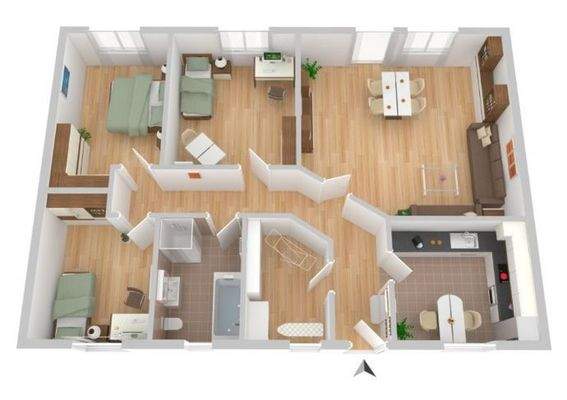 Grundriss Bungalow am Waldrad inkl. Grundstück 