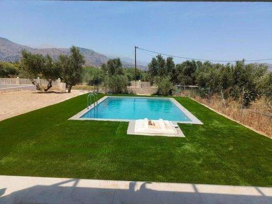 Kreta, Dramia: Einfamilienhaus mit Meerblick und Pool zu verkaufen