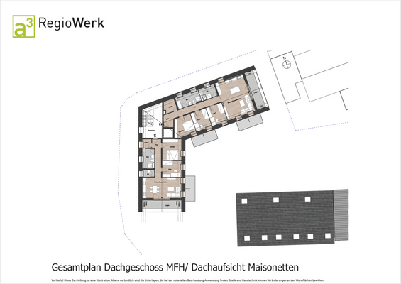 Gesamtplan Dachgeschoss MFH