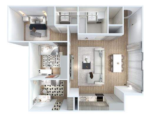 Top 36 Grundriss mit Möblierung