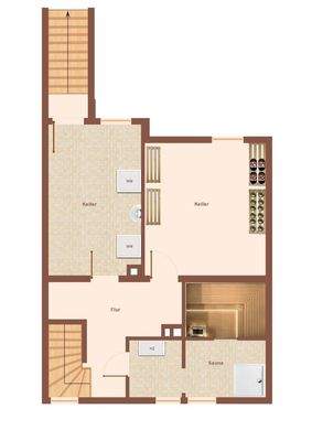 Skizze Grundriss Kellergeschoss