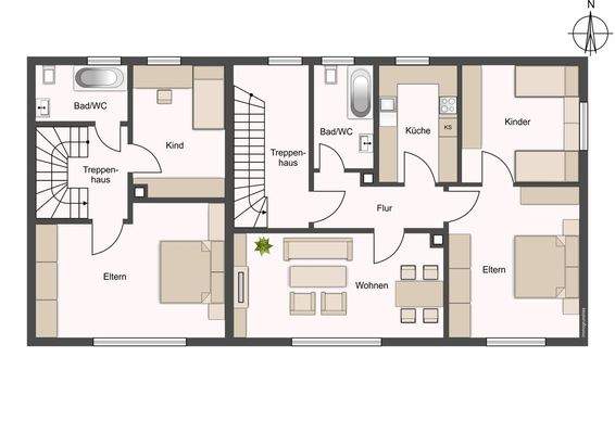 Grundriss OG, Hausnummer 22 und 22A