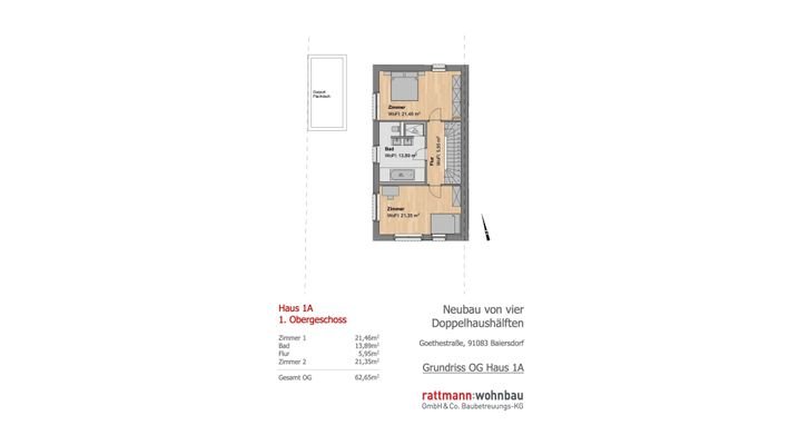 Grundriss OG - 2-Zi.-Variante