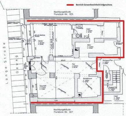 Grundriss Gewerbeeinheit EG