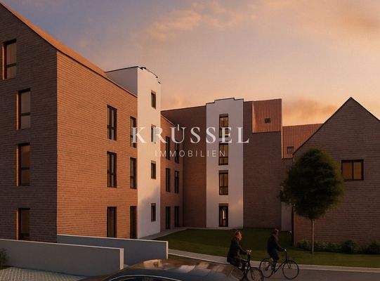 Der Innenhof mit anschließender Tiefgarageneinfahrt