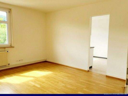 heller und freundlicher Wohnbereich mit Zugang zur Küche