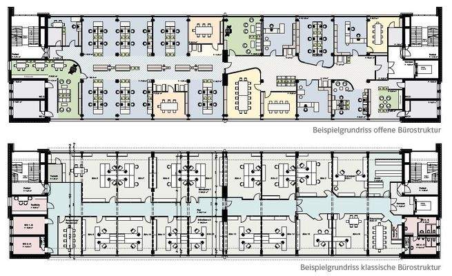 Bsp.grundrisse offene bzw. klassische Bürostruktur