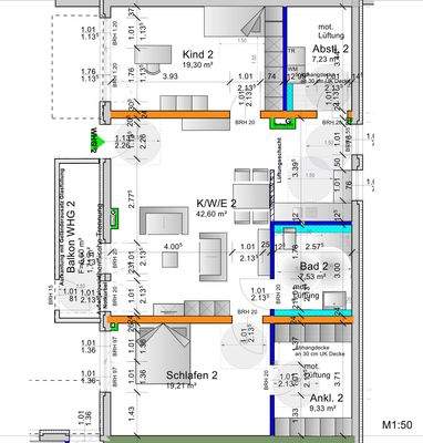 Grundriss EG W 2 Maße