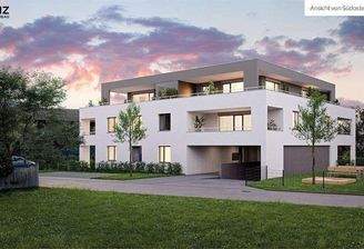 Ansicht von Südosten am Abend