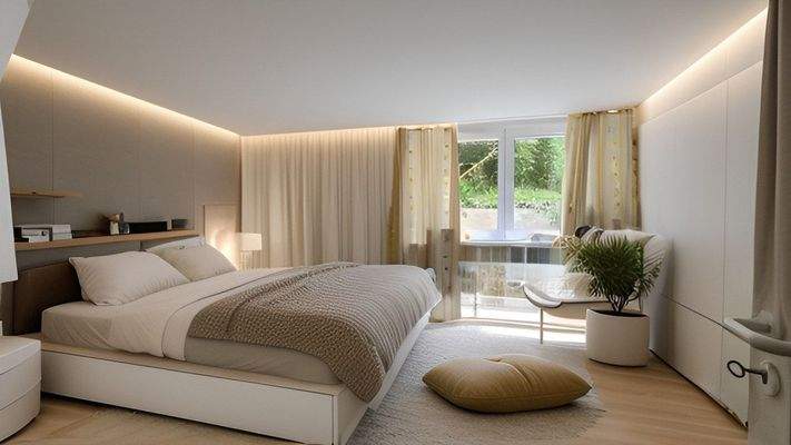 Schlafzimmer im KG - mit KI erstellt