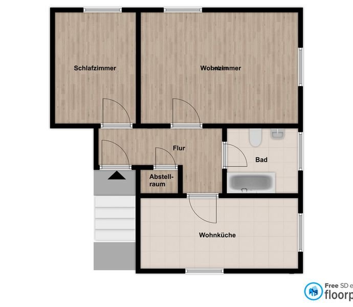 schöne helle 2-Raum DG-Wohnung in beliebter ruhiger zentraler Wohngegend