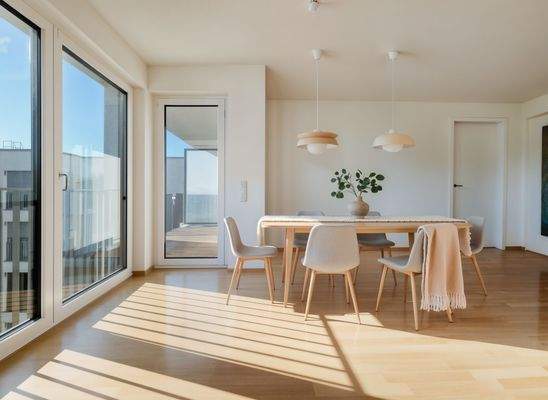 Essplatz, lichtdurchflutet - (KI -möbliert)