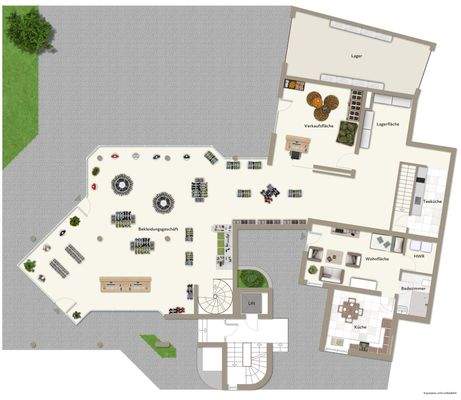 Gewerbe- u. Wohnfläche