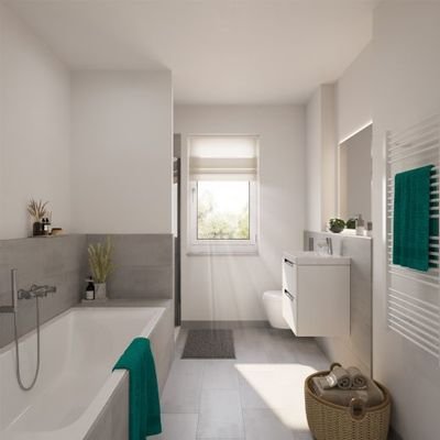Bad mit Fenster, Dusche und Wanne
