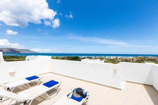 Kreta, Asprouliani: Schönes Haus in toller Anlage mit Meerblick zu verkaufen