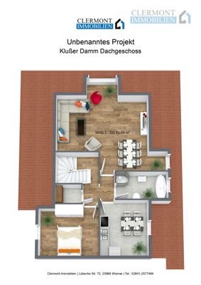 Klußer Damm Dachgeschoss - 3D Floor Plan