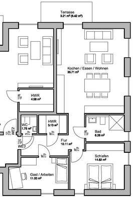 EG Grundriss WE 3