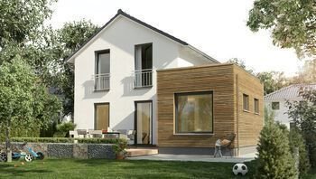 Einfamilienhaus-Aura-125-Kubus-Holz-Gartenansicht
