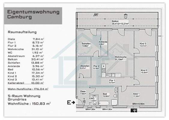 Grundriss 5-Raum ETW 151