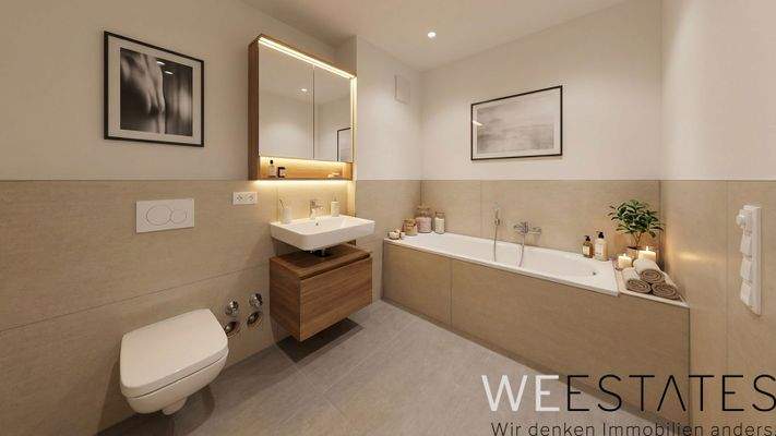 Wannenbad - Möblierungsbeispiel