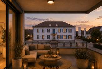Balkon mit Blick in Richtung Rathaus
