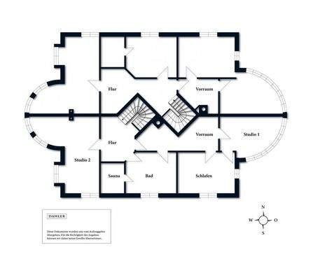 Grundriss Obergeschoss - obere Villenhälfte