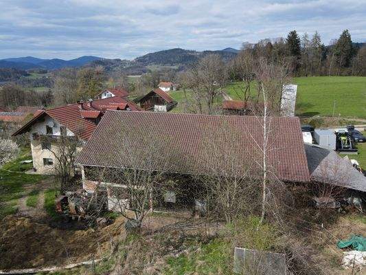 Rückseite des Pferdestalls