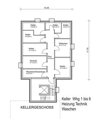 Kellergeschoss- Entwurf