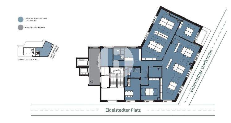 6. Obergeschoss mit ca. 272 m² - beispielhafte Raumaufteilung