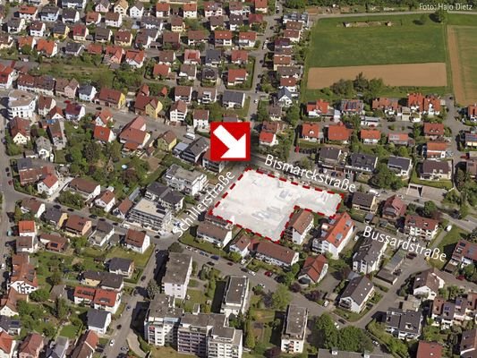 Luftaufnahme des Baugebiets