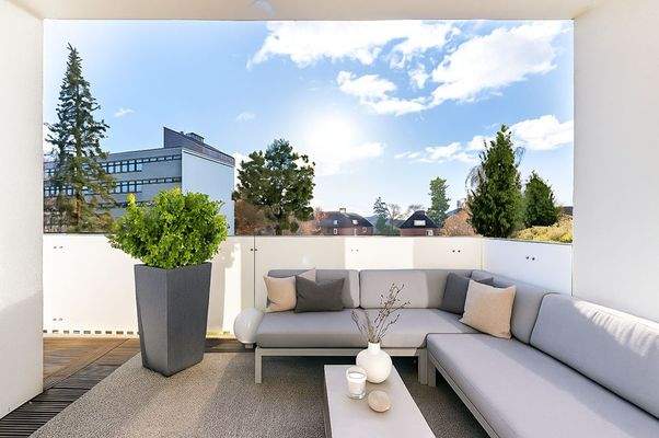 Balkon virtuell möbliert