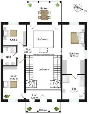 Grundriss Obergeschoss