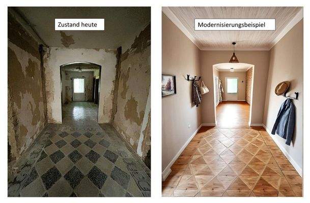 EG Flur und Hinterausgang - Modernisierungsbeispiel