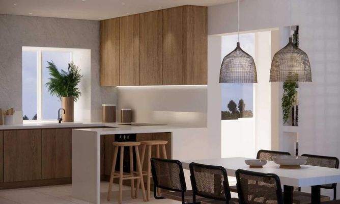 Kreta, Kalyves: 150 Meter zum Meer - Luxusvilla mit Meerblick und privatem Pool in kleinem Komplex zu verkaufen