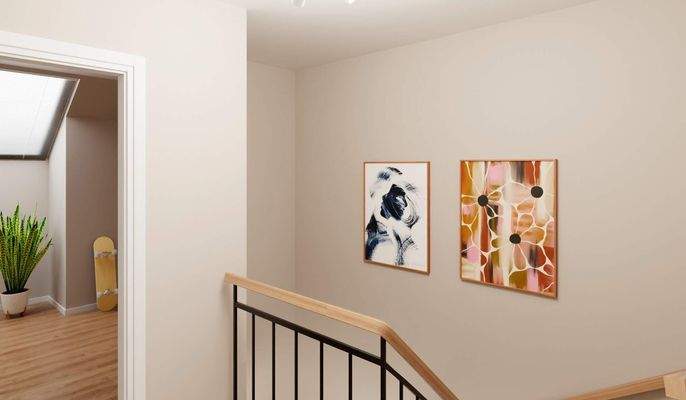 Heller und freundlicher Flur im Dachgeschoss