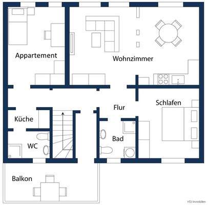 Schematischer Grundriss OG