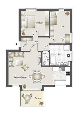 Grundriss Whg Nr. 3 OG