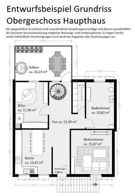 Entwurfsbeispiel Grundriss Obergeschoss
