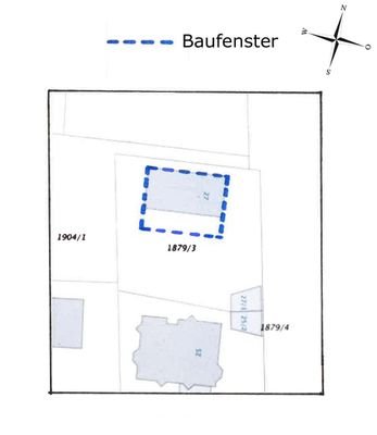 Lageplan mit Baufenster