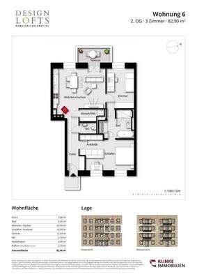 Design Lofts - Grundriss WE6