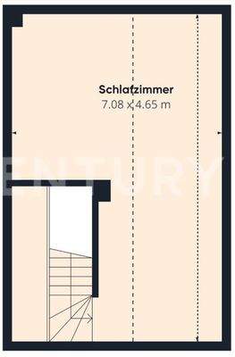 Grundriss der oberen Etage mit dem Schlafbereich