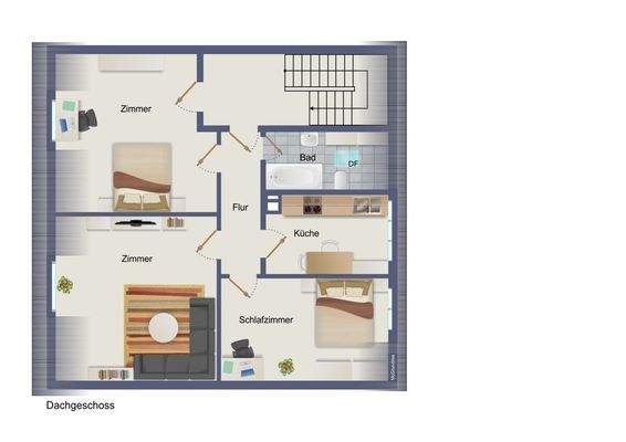 Grundriss DG visualisiert