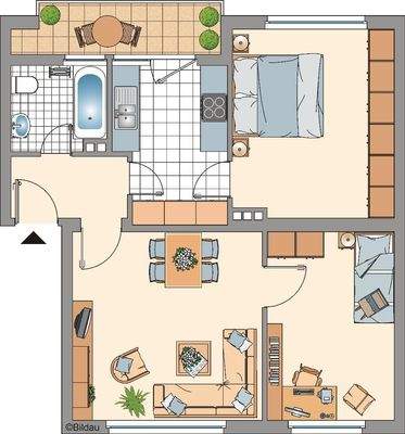 Grundriss 3-Zimmer-Wohnung