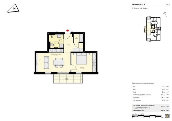 2-Zimmerwohnung mit Balkon