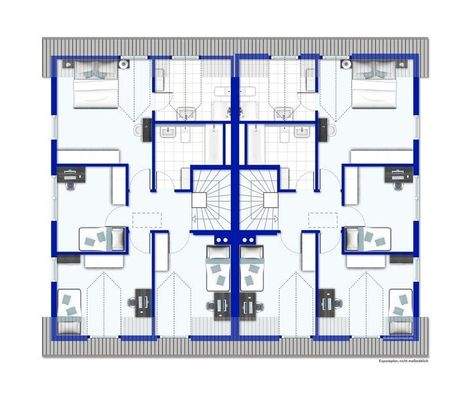 Grundriss Obergeschoss möbliert