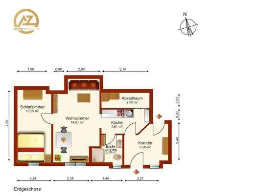 Grundriss EG freie Wohnung