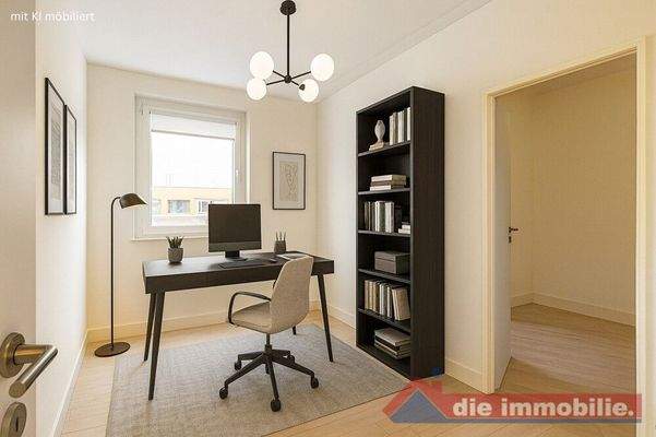 Büro mit KI möbiliert