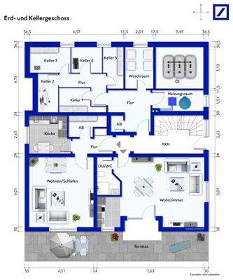 Grundriss Erd- u. Obergeschoss