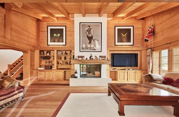 Living-room Wooden floor High ceiling Fireplace